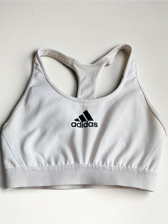 adidas Other - adidas White Racerback Swim Sports Top with Black Logo